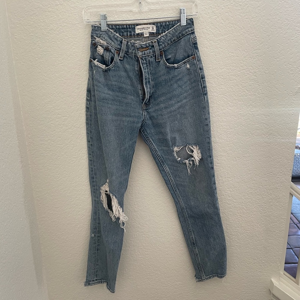 Abercrombie curve love high rise mom jeans